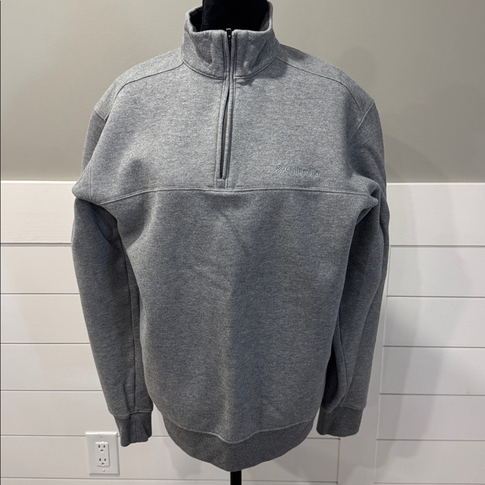 Columbia Quarter Zip Men's Gray Pullover  Size Medium